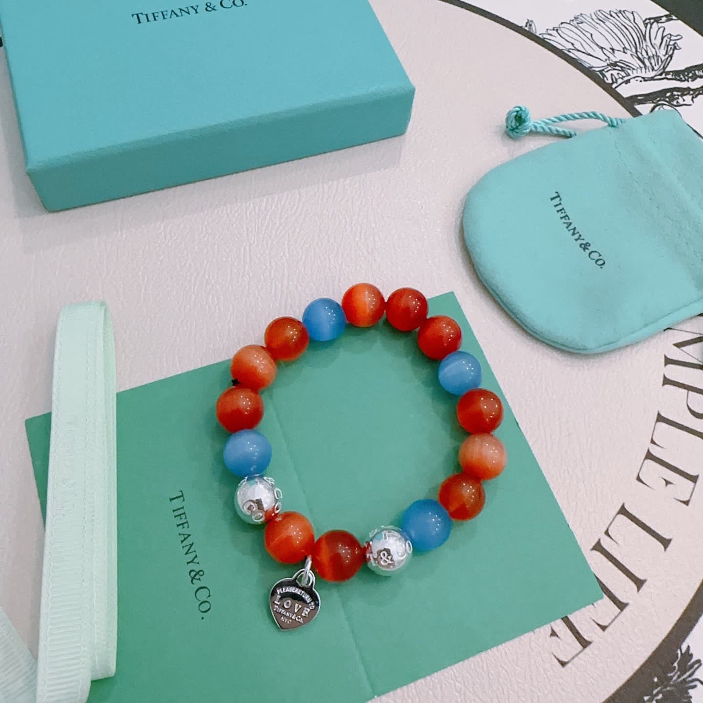 Tiffany & Co. Love Heart Tag Beaded Bracelet